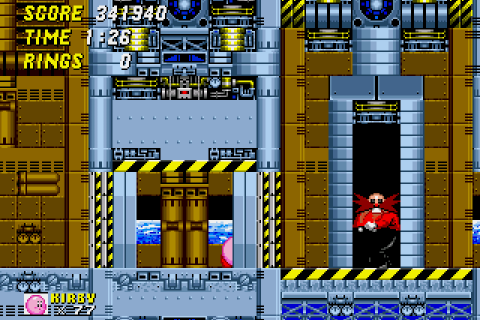 Kirby in Sonic the Hedgehog 2